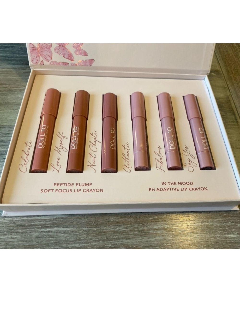 Doll 10 Proven Beauty Solutions Lip Crayons Lot Of 6 Peptide Plump Ph Adaptive